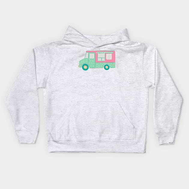 Ice Cream Trucks Kids Hoodie by Jacqueline Hurd